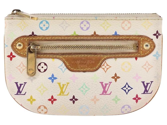 LOUIS VUITTON Pochette MM Monogram Multicolore Bianca M60028 LV Auth 146245 Bianco - vista 2