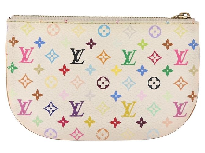 LOUIS VUITTON Pochette MM Monogram Multicolore Bianca M60028 LV Auth 146245 Bianco - vista 3