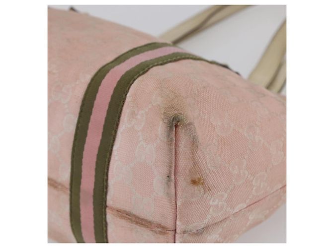 Borsa Tote Gucci GG Canvas Sherry Line Rosa Oro 137396 Auth 144533 - vista 10