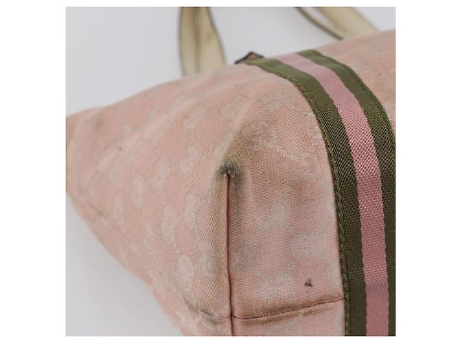 Borsa Tote Gucci GG Canvas Sherry Line Rosa Oro 137396 Auth 144533 - vista 11