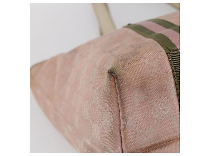 Borsa Tote Gucci GG Canvas Sherry Line Rosa Oro 137396 Auth 144533 - vista 13