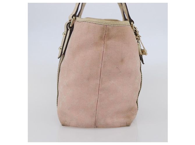 Borsa Tote Gucci GG Canvas Sherry Line Rosa Oro 137396 Auth 144533 - vista 4