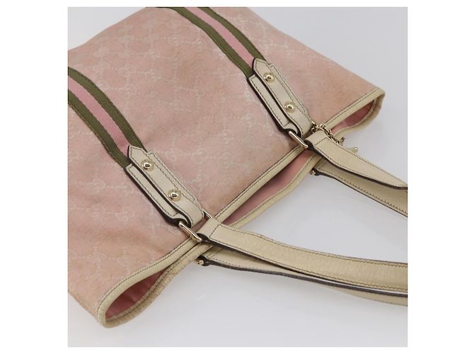 Borsa Tote Gucci GG Canvas Sherry Line Rosa Oro 137396 Auth 144533 - vista 6