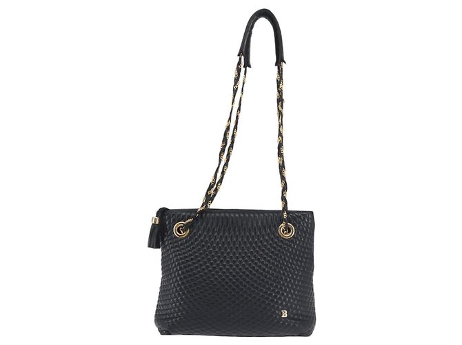 BALLY Borsa a Spalla con Catena Pelle Blu Navy Oro Auth BA6225 D'oro - vista 13