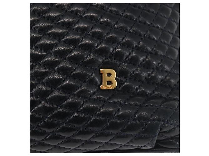 BALLY Borsa a Spalla con Catena Pelle Blu Navy Oro Auth BA6225 D'oro - vista 17