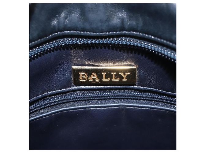 BALLY Borsa a Spalla con Catena Pelle Blu Navy Oro Auth BA6225 D'oro - vista 18