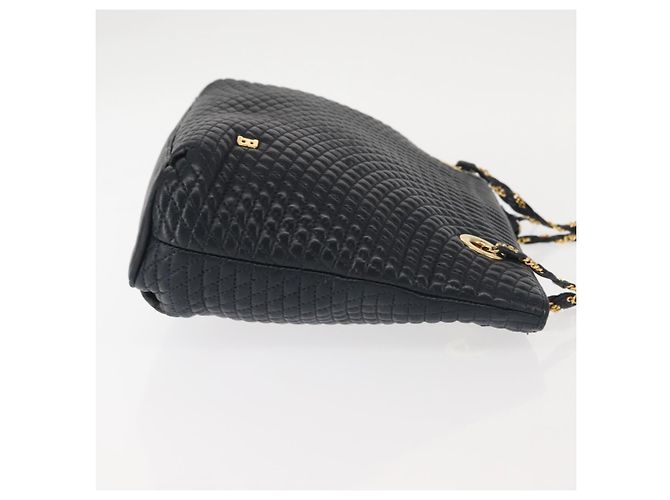 BALLY Borsa a Spalla con Catena Pelle Blu Navy Oro Auth BA6225 D'oro - vista 3