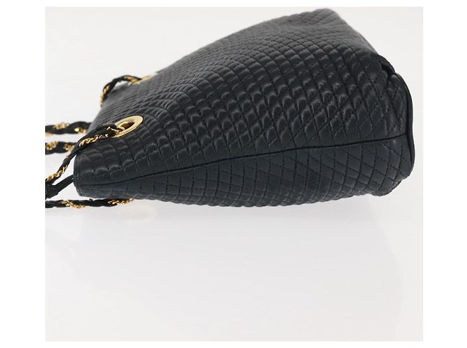 BALLY Borsa a Spalla con Catena Pelle Blu Navy Oro Auth BA6225 D'oro - vista 4