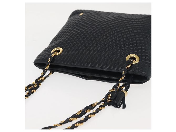 BALLY Borsa a Spalla con Catena Pelle Blu Navy Oro Auth BA6225 D'oro - vista 6