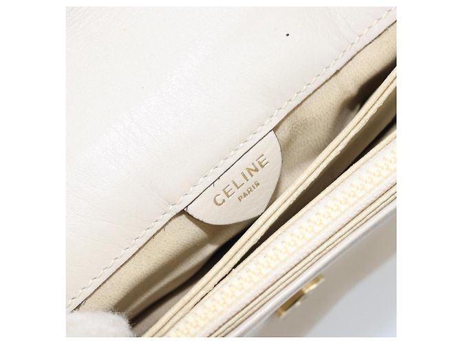 Céline Borsa a Spalla CELINE in Pelle Beige Oro Auth 142806 D'oro - vista 18