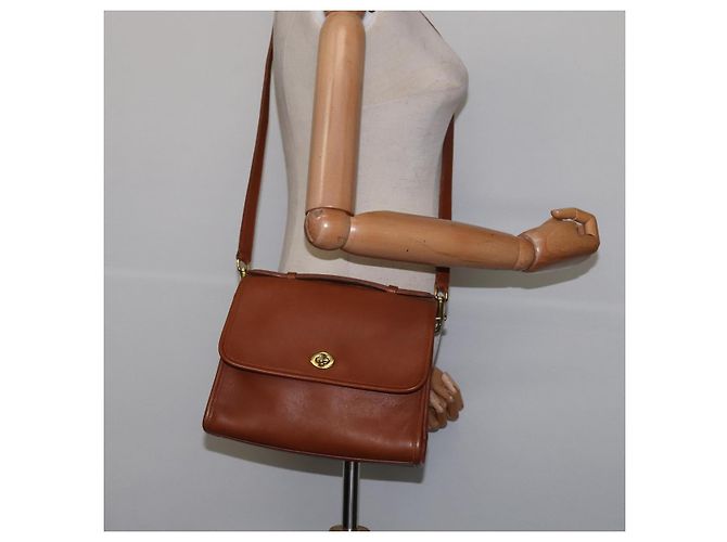 Borsa a mano Coach in pelle 2 in 1 marrone oro Auth am9144 D'oro - vista 21