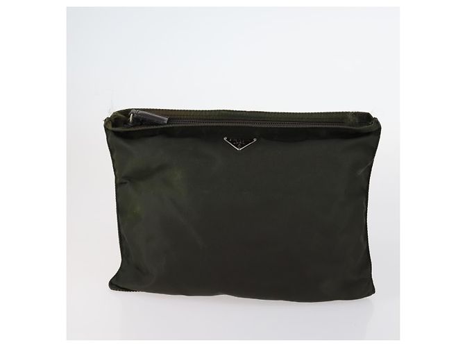 PRADA Borsa a Spalla Nylon Smaltato 4Set Rosa Kaki Verde Auth bs29552 Cachi - vista 13