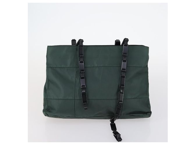 PRADA Borsa a Spalla Nylon Smaltato 4Set Rosa Kaki Verde Auth bs29552 Cachi - vista 18