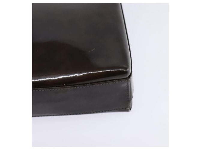 Bolsa de Ombro Chain Vala Esmalte Marrom Prata Auth 143223 de Salvatore Ferragamo - vista 14