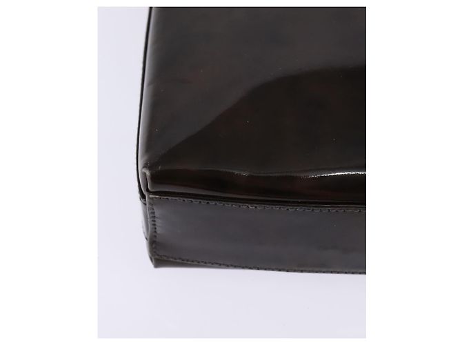 Bolsa de Ombro Chain Vala Esmalte Marrom Prata Auth 143223 de Salvatore Ferragamo - vista 15