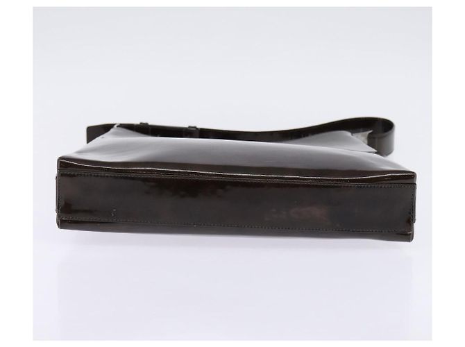 Bolsa de Ombro Chain Vala Esmalte Marrom Prata Auth 143223 de Salvatore Ferragamo - vista 5