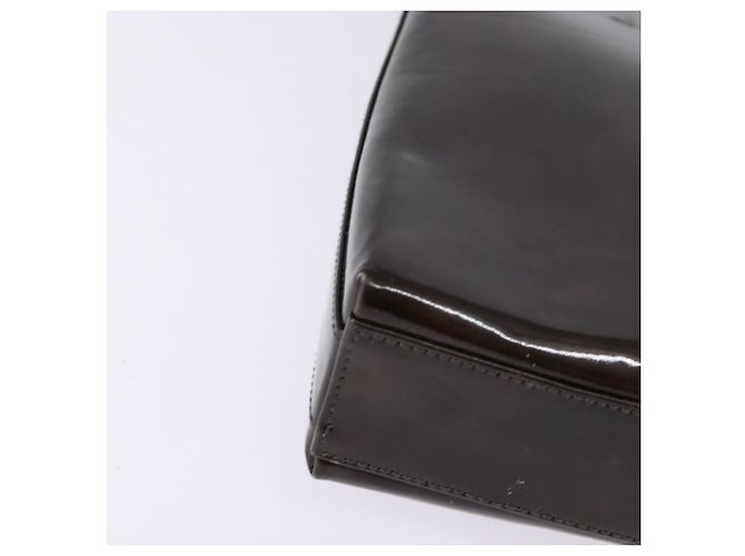 Bolsa de Ombro Chain Vala Esmalte Marrom Prata Auth 143223 de Salvatore Ferragamo - vista 9
