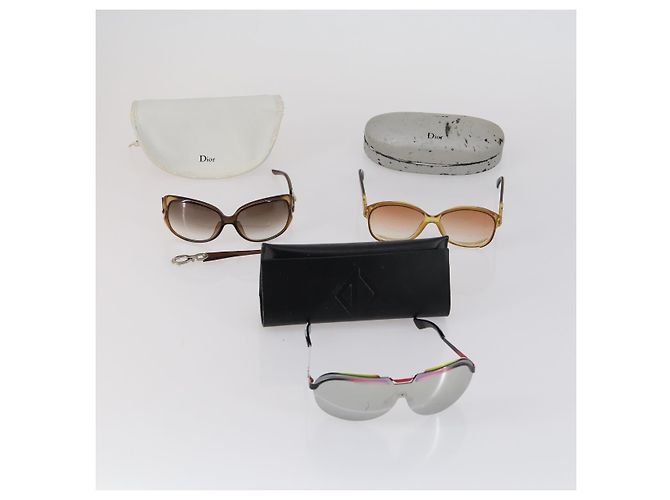 Occhiali da sole Christian Dior Plastica 3Set Marrone Nero Auth bs29549 - vista 15