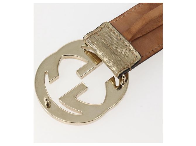 GUCCI GG IMPLEMENTATION INTERLOCKING GÜRTEL 37"" GOLD 114876 Auth 143201 Golden - Ansicht 10