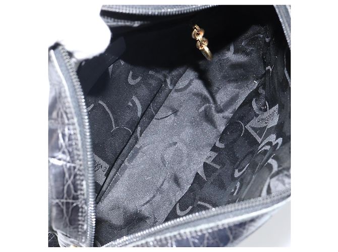 Borsa a Spalla Vala in Pelle Embossed Nera e Oro Auth BA6288 di Salvatore Ferragamo Nero D'oro - vista 11