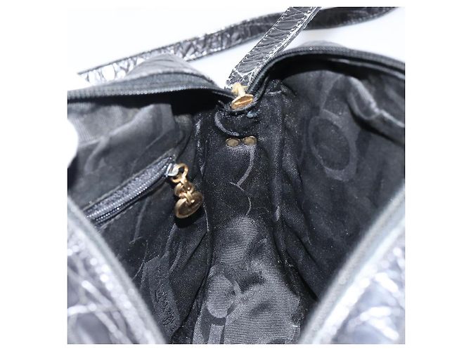 Borsa a Spalla Vala in Pelle Embossed Nera e Oro Auth BA6288 di Salvatore Ferragamo Nero D'oro - vista 19
