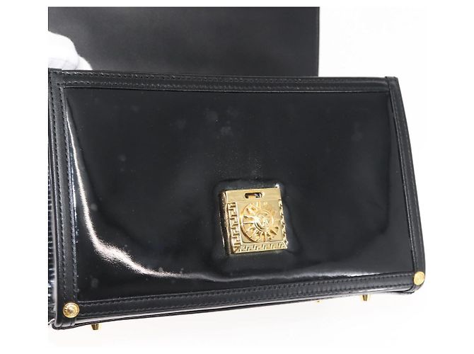 Pochette Vanity VERSACE Smalto Nero Oro Auth BA6291 D'oro - vista 11