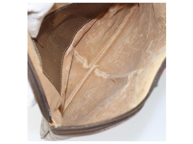 Borsa a Spalla Gucci GG Supreme Web Sherry Line PVC Beige 904 02 047 Auth hk2990 D'oro - vista 10