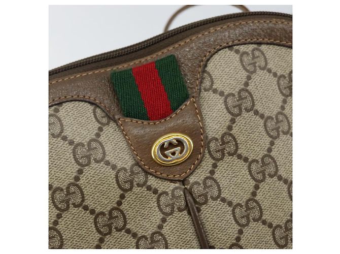 Borsa a Spalla Gucci GG Supreme Web Sherry Line PVC Beige 904 02 047 Auth hk2990 D'oro - vista 18