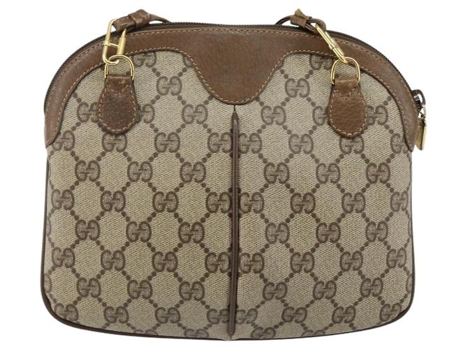Borsa a Spalla Gucci GG Supreme Web Sherry Line PVC Beige 904 02 047 Auth hk2990 D'oro - vista 2
