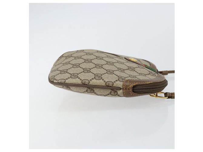 Borsa a Spalla Gucci GG Supreme Web Sherry Line PVC Beige 904 02 047 Auth hk2990 D'oro - vista 3