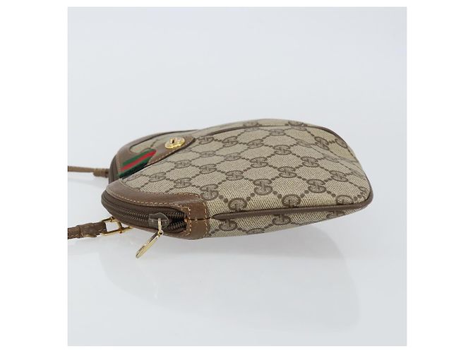 Borsa a Spalla Gucci GG Supreme Web Sherry Line PVC Beige 904 02 047 Auth hk2990 D'oro - vista 4