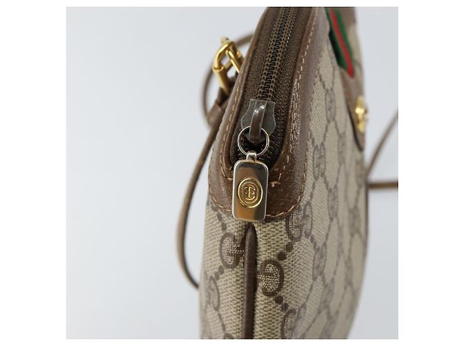 Borsa a Spalla Gucci GG Supreme Web Sherry Line PVC Beige 904 02 047 Auth hk2990 D'oro - vista 9