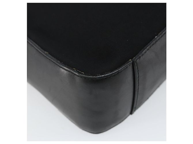 Bolso de Hombro Gancini de Nylon Negro y Plata de Salvatore Ferragamo Auth hk2985 - vista 14