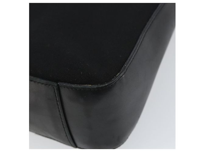 Bolso de Hombro Gancini de Nylon Negro y Plata de Salvatore Ferragamo Auth hk2985 - vista 15