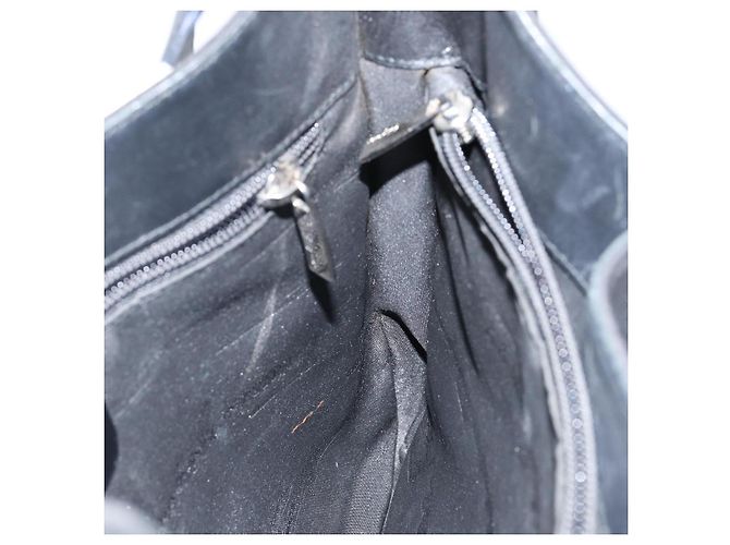 Bolso de Hombro Gancini de Nylon Negro y Plata de Salvatore Ferragamo Auth hk2985 - vista 17
