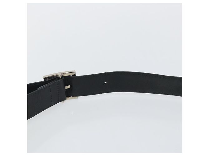 Bolso de Hombro Gancini de Nylon Negro y Plata de Salvatore Ferragamo Auth hk2985 - vista 8
