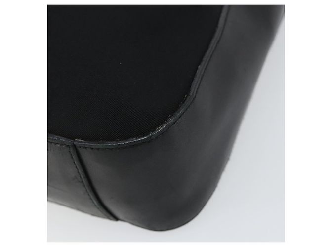 Bolso de Hombro Gancini de Nylon Negro y Plata de Salvatore Ferragamo Auth hk2985 - vista 9