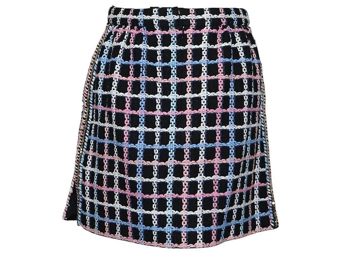 Falda CHANEL Tweed Marino CC Auth 136320M Azul marino - vista 2