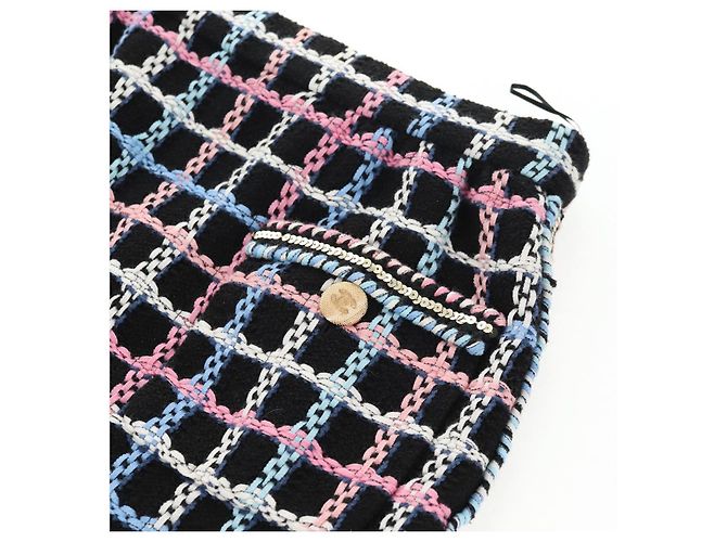 Falda CHANEL Tweed Marino CC Auth 136320M Azul marino - vista 5