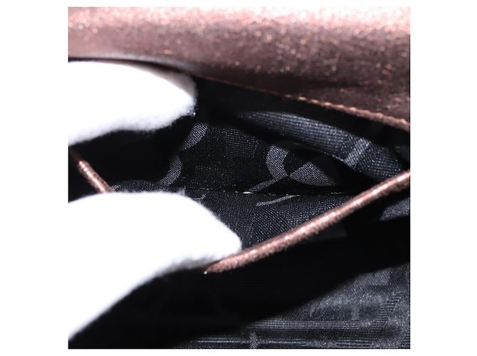 Borsa a Spalla Gancini in Pelle Marrone e Oro Salvatore Ferragamo Auth hk2983 D'oro - vista 20