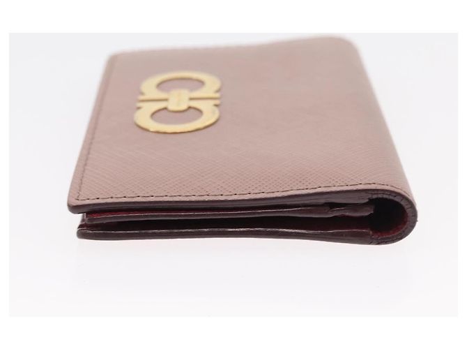 Portafoglio in pelle Salvatore Ferragamo Saint Laurent 2 pezzi Rosa Nero Auth am9788 - vista 11