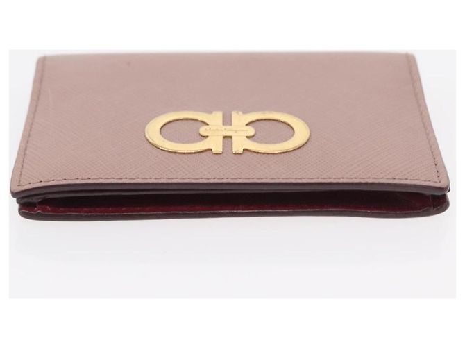 Portafoglio in pelle Salvatore Ferragamo Saint Laurent 2 pezzi Rosa Nero Auth am9788 - vista 13