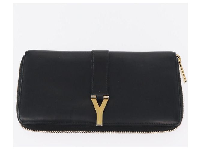 Portafoglio in pelle Salvatore Ferragamo Saint Laurent 2 pezzi Rosa Nero Auth am9788 - vista 2