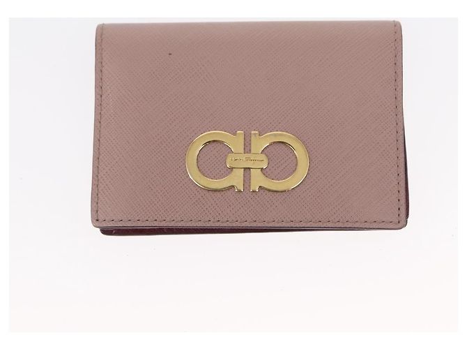 Portafoglio in pelle Salvatore Ferragamo Saint Laurent 2 pezzi Rosa Nero Auth am9788 - vista 9