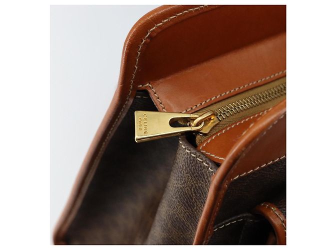 Céline Borsa tote in tela Macadam CELINE in pelle PVC marrone oro Auth ep11322 D'oro - vista 10