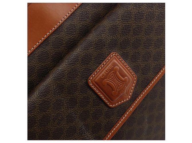 Céline Borsa tote in tela Macadam CELINE in pelle PVC marrone oro Auth ep11322 D'oro - vista 17