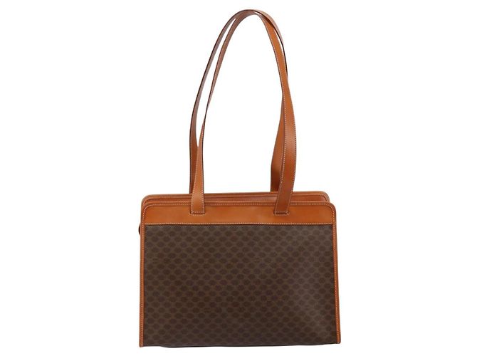 Céline Borsa tote in tela Macadam CELINE in pelle PVC marrone oro Auth ep11322 D'oro - vista 2