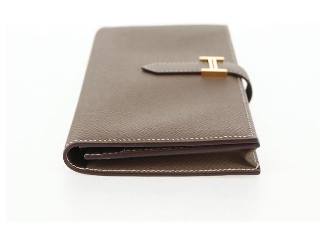 Hermès HERMES Portafoglio Beansufla Pelle Beige Oro Auth 139050M D'oro - vista 5