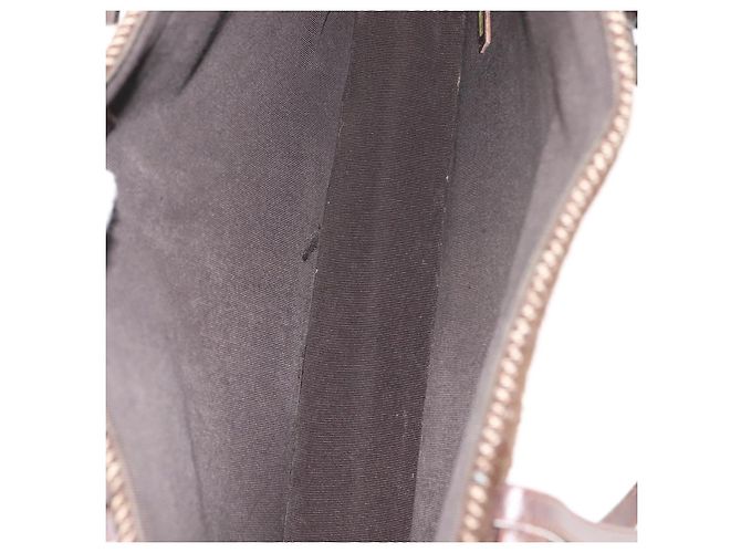CHANEL Borsa Tote Lana Marrone CC Auth 145717 - vista 17