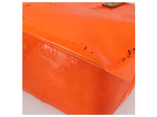 LOUIS VUITTON Borsa Reade PM Monogram Vernis Fluo Rosa Arancio M91903 Auth 143574 Arancione - vista 10